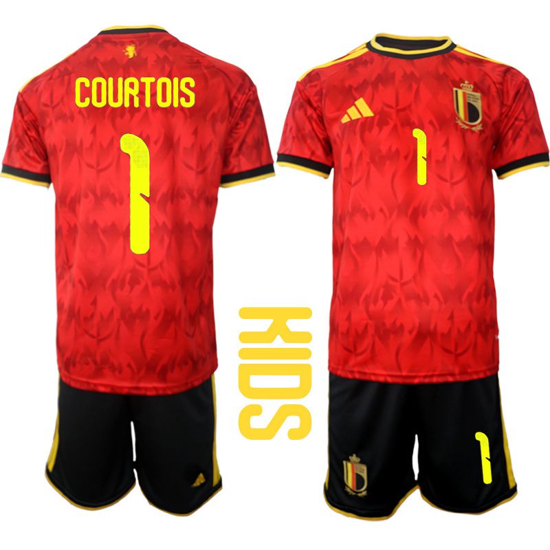 Youth 2026 World Cup National Team Belgium home red #1 Soccer Jersey